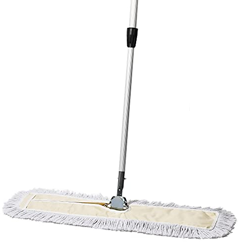 Tidy Tools Commercial Dust Mop – 30 Inch Floor Sweeper for Hardwood, Reusable Cotton Mop Head, Extendable Handle, Dry Mop for Floor Cleaning & Janitorial Supplies