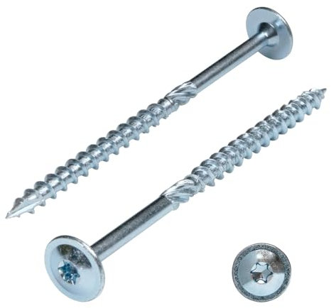 PARCO Vis à tête plate 10,0x360mm 25 pièces, TX40 galvanisées, pointe CUT, vis à bois pour constructions, EU Quality avec homologation ETA