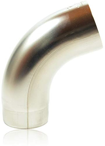 Zink Regenrohrbogen 100 mm mit 72 Grad, konischer Titanzink Ablaufbogen mit Einsteckfase, Fallrohrbogen stumpfgeschweißt DN 100