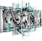 decomonkey Bilder Abstrakt 200x100 cm 5 Teilig Leinwandbilder Bild auf Leinwand Wandbild Kunstdruck Wanddeko Wand Wohnzimmer Wanddekoration Deko Ornament Modern Kunst