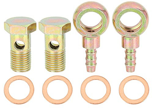 X AUTOHAUX 2 Sets 14mm Diameter Banjo Bolt Washer Kit Metal for Motorcycle Car