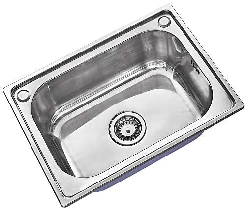 Panana Stainless Steel 1.0 Single Bowl Square Undermount Drop-in Installation Kitchen Sink with Reversible Drainer
