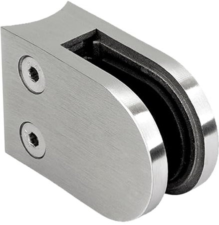 PRIOstahl Glashalter 1 Stück Glasklemmen Klemmhalter Glasplattenhalter 63 x 45 x 30 mm mit Sicherungsstift Anschluss: 42,4 mm für Glas 8 mm Geländer Balkon aus Edelstahl V2A