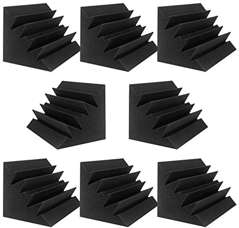 JBER Akustikschaumstoff, Bassfalle, Studio-Schaumstoff, 30,5 x 17,8 x 17,8 cm, schalldichte Polsterung, Wandpaneele, Eckblock-Finish für Studios, Zuhause und Theater, 8 Stück