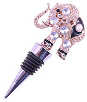 Cabilock 1pc Rhinestone Elephant Wine Bottle Stopper Reusable Leak Standard for Bottles Adorable Design for Parties Celebrations Birthdays Showers