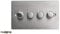 Volex 4 Gang Light Dimmer Flush/Angled Switches Socket Toggles (Brushed Stainless Steel Flush)