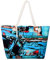 DonDon Strandtasche mit Reißverschluss, Große Strandtasche XXL, Shopper Tasche Damen - Praktische Beach bag Umhängetasche Damen Badetasche für Strand und Meer - Abstract Art