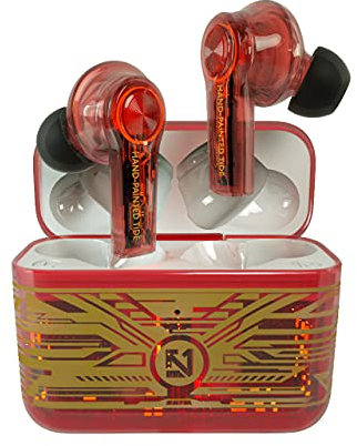 Greshare Wireless Headphone,Earbuds Bluetooth 5.0 Mini In Ear Automatic pairing Earphones Bicolor hand painted Handsfree Headset. (Red)