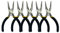 BOOSDEN Spitzzangen Set, 5 Stücke, 127mm, Spitzzange lang, Mini-Spitzzange, Elektronik-Spitzzange, Flachrundzange mit Schneide, Rundzange für Schmuck