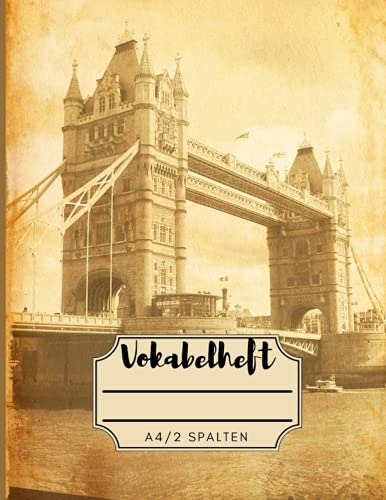 Vokabelheft A4 2 Spalten: Englisch Vokabelheft mit 100 linierte Seiten| Die perfekte Geschenkidee