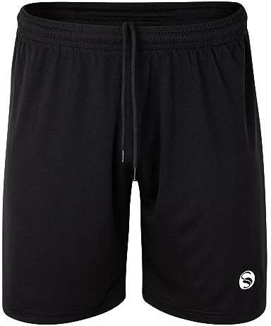 STARK SOUL Sporthose kurz ohne Innenslip - feuchtigkeitstransportierende Trainingshose, elastischer Bund, Herren und Kinder Größen, Schwarz, Größe L