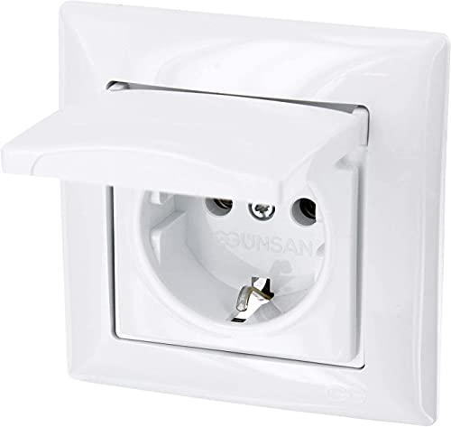 Unterputz Steckdose Deckel, Steckklemme, All-in-One, Serie G1 reinweiß
