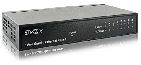 Schwaiger Netzwerk Switch 8-Port 10/100/1000 Mbit/s, NWSW8 011