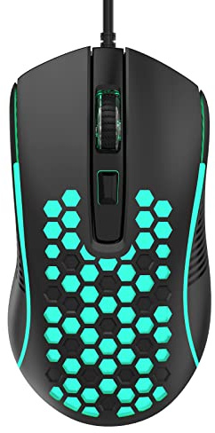 Aula S11 Souris Gamer 4 Boutons, 3600 DPI, Optique, Filaire USB, rétroéclairage LED - Légère et Respirante en nid d'abeille