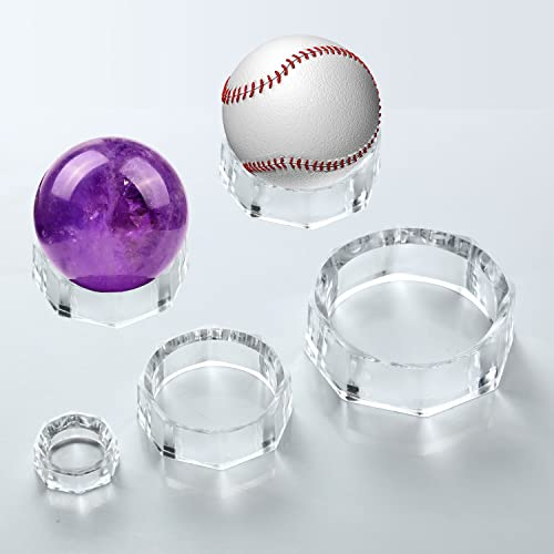 (48 STÜCKE) Octagons Klarer Kugelständer, Ringkugelständer, Kugelhalter, Ausstellungsständer für Golfball,Baseball,Softball,Tennisball,Kugeln, Murmeln, Sammlungen (klein, mittel, groß)