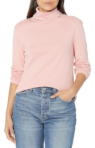 Tommy Hilfiger Damen Langärmeliger Rollkragenpullover Rollkragen, Brautrose, 38