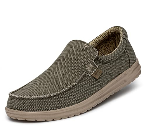 HEYDUDE Mikka Braided Herren - Slip on Schuhe - Mokassin Stil, Army, 40