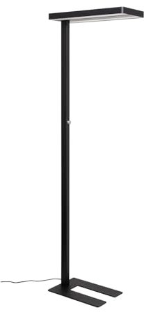 MAUL LED-Standleuchte MAULjuvis sensor, dimmbar – Innovative Arbeitsplatzleuchte mit Standfuß fürs Büro – Energiesparende und komfortable Stehlampe mit 4000K Farbtemperatur – Schwarz