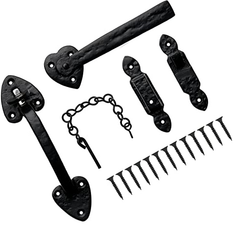 TERF® Traditional Vintage Style Antique Black Suffolk Thumb Latch Gate Door Lock 200mm Thumb Latch Catch Lock Suffolk Latches for Gate Shed Cottage Doors Lock with Fixing Screw - Pack of 1