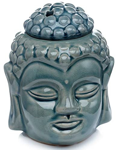 mtb more energy Duftlampe ''Wellness'' - Duftlicht Teelichthalter Thai Buddha - türkis - Höhe 13 cm - Deko Style Home Living