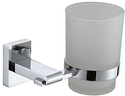 Wall Mounted Bathroom Accessories Set Stainless Steel Polished Chrome Unity (Glass Toothbrush Holder)