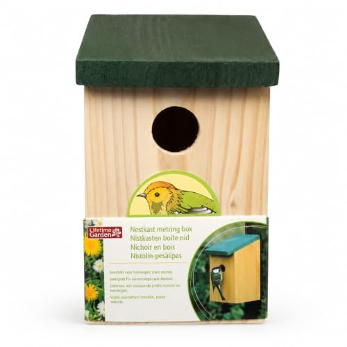 BARGAIN4ALL Vogelhaus aus Holz für draußen mit Aufhängeloch - offene Decke mit Scharnieren Vogelhaus für Garten, Outdoor, Rasen - Vogelhaus für Finken, Bluebird, Spatzen