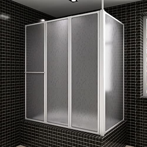 Festnight Duschabtrennung 70x120x137 cm Badewannenfaltwand Faltwand Aufsatz Badewannenaufsatz Faltbare Duschwand für Badewanne Dusche Duschtrennwand Duschkabine, Weiß