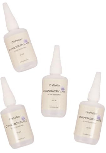 Craftelier - Lot de 12 Colles Cyanoacrylate | Taille 50 g par Colle | Colle Instantanée à Séchage Rapide | Buse de Précision | Utilisable sur une Variété de Matériel de Scrapbooking et d'Artisanat