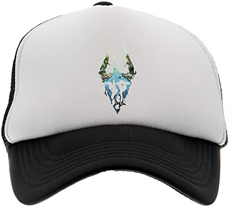 GENIGMAE Skyrim Nature Logo Baseball Kappe Hut Kinder Jungen Mädchen Schaum Vorne Mesh Zurück Schwarz Cap Foam Front Mesh Back
