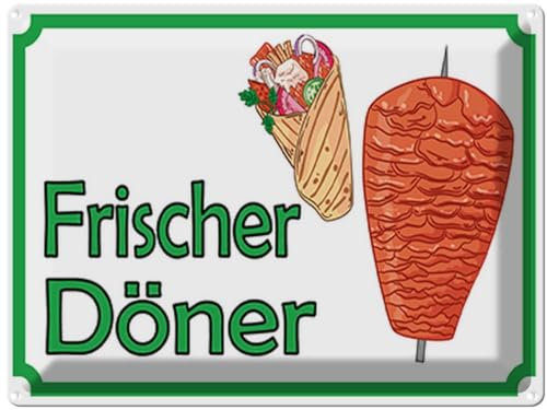 vianmo Blechschild 30x40 cm Essen Trinken frischer Döner Restaurant Deko Geschenk Metall Schild