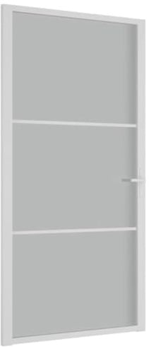 vidaXL Porta Interna 102,5x201,5 cm Bianco Opaco in Vetro e Alluminio