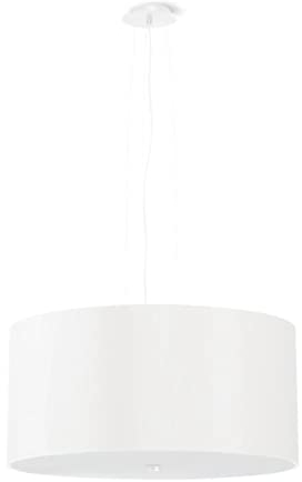 famlights Hängelampe Pendelleuchte Esstisch Olaf in Weiß 5-flammig 500mm Modern schlichte OTTO E27 Stoff Wohnzimmer Esszimmer | 5-flammig