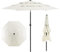 KOMFOTTEU Parasol de Jardin φ3m, Parasol inclinable, Angle réglable à 45°, Parasol de plage à 3 Niveaux avec 8 tiges, Protection solaire, pour Terrasse, Balcon, Hauteur de 250cm (Blanc laiteux)