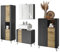LINE Badezimmermöbel Set in Anthrazit, Artisan Eiche Optik - Modernes Badmöbel Set 3-teilig bestehend aus Hochschrank, Waschbeckenunterschrank & Spiegelschrank - 190 x 190 x 39,5 cm (B/H/T)