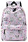 JIANLINST Mädchen Schulrucksack Jungen Teenager Schultasche Wasserdicht Nylon Rucksack Damen Schulranzen Freizeitrucksack Laptop Tasche Rosa Katze