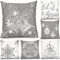 Tatuo 6 Stück Weihnachten Kissenbezüge Deko Weihnachten Kissenhülle Feiertag Polsterbezüge Zierkissenbezüge für Sofa Couch Weihnachten Büro Schlafzimmer (Silberner und Grauer Stil, 18 x 18 Zoll)