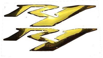 Für Yamaha YZF-R1 Motorrad 3D Emblem Abzeichen Aufkleber Tank Rad Aufkleber Reflektierende Aufkleber (Farbe : Gold)