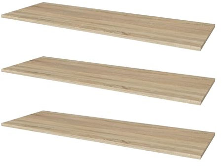 SoDREAMER 3 Stück Wandregal 18 mm, 20 x 120cm Sonoma | Hängeregalen | Bücherregale | Dekorative Regale | Regale für Wohnzimmer, Büro, Schlafzimmer, Kinderzimmer | ABS-Kanten | Laminierte Platte