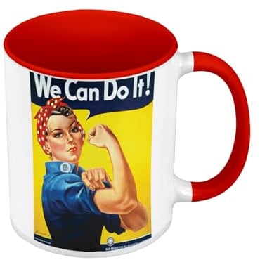 Mug de Couleur Qualité Premium Rouge - We Can Do It Femme Guerre Affiche Ancien Vintage - Tasse avec anse et intérieur de couleur