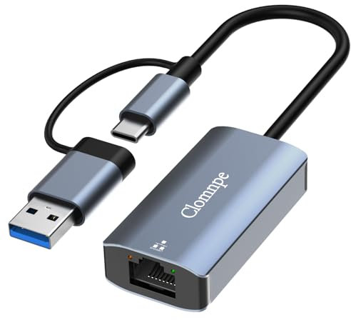 USB Type-C to Ethernet Adapter 1000 Mbps, USB to RJ45 LAN Wired Network 10/100/1000 Gigabit Ethernet Adapter for Windows XP, MAC OS, Linux, VISTA 7 8 10 11, Phone, Tablet, Laptop, Game Console, etc