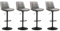 VASAGLE Barhocker 4er Set, Barstühle höhenverstellbar, drehbare Küchenhocker, gesteppter PU-Bezug, mit Rückenlehne und Fußstütze, Esszimmer, Theke, Stahl, Taubengrau LJB295G01