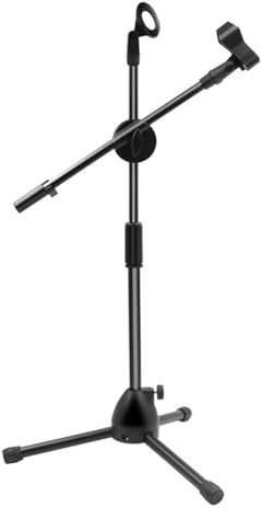 1/2 supporti per microfono portatili – Supporto per microfono retrattile, asta regolabile | Treppiede Supporto per microfono compatto Supporto telescopico, supporto pieghevole per microfono musicale
