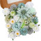Floweroyal Künstliche Blumen, Kombi, Blaue Blumen, Seidenblumen, Dahlien-Rosen mit Stielen für Hochzeit, Brautsträuße, Tischdekoration, Babyparty, Blumenarrangement, Heimdekorationen