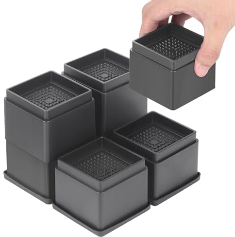Coptiner Lot de 8 rehausseurs de Meubles réglables et empilables - 5 cm, 10 cm,15 cm - Hauteur de Levage pour Table, Chaise, canapé - Supporte jusqu'à 5000 Lbs (2 Pouce)