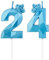 Geburtstagskerzen Zahlen 24 mit Krone，3D Kerzen Geburtstag für Kuchen geburtstagsdeko, Geburtstag Kerzen Zahlen, Geburtstagskerzen Kinder für Partys, Hochzeiten, Firmenfeiern, Jubiläen (Blau, #24)