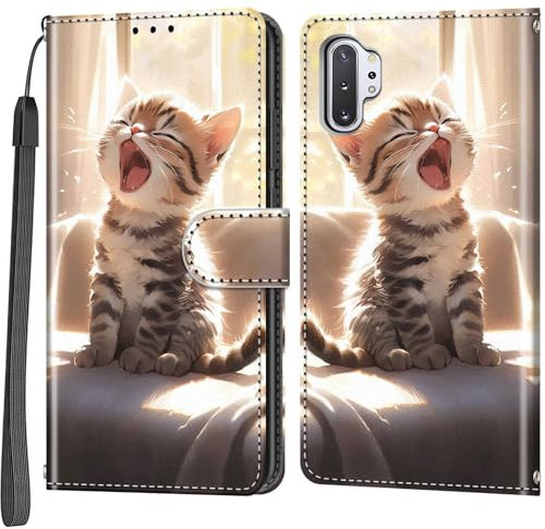 Handyhülle für Samsung Galaxy Note 10 Plus Hülle, Magnetische Flip Klappbare mit [Kartenfächern] Stoßfeste Schutzhülle Hülle Kompatibel Samsung Galaxy Note 10 Plus