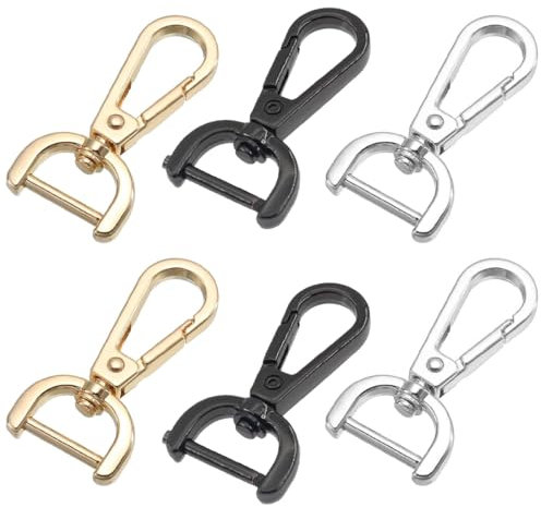 JEYORZY Portachiavi con gancio per borse: 6 pcs chiusura girevole in metallo, fermagli con artiglio di aragosta lega moschettoni girevoli, come accessori fai da te per borse, tracolle e borse in pelle