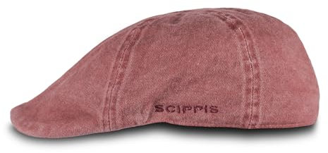 Chilla Cap – Schiebermütze aus 100% Baumwolle im Used-Look | Leichte & atmungsaktive Flatcap mit Stretch-Schweißband | Unisex & vielseitig kombinierbar (DE/NL/SE/PL, Alphanumerisch, L, XL, Burgund)