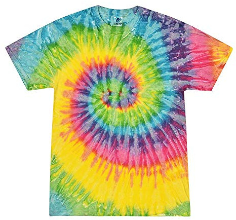 TICTEX Colortone - T-shirt batik unisexe - T-shirts colorés pour homme et femme - Vêtement hippie - T-shirt fluo en coton - Tailles S, M, L, XL, XXL, 3XL, 4XL, 5XL, Saturn, 4XL