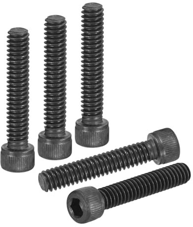 DTGN 1/4-20x1-1/4 Socket Head Cap Screws Bolts - 25Pack - Good for Road Bicycle, Mountain Bike, Auto, Motorcycle - Carbon Steel Hex Head Metric Screws, Black